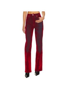 Re/Done Retro Distressed Red Flocked Originals 70s Bootcut Denim Jeans Size 23